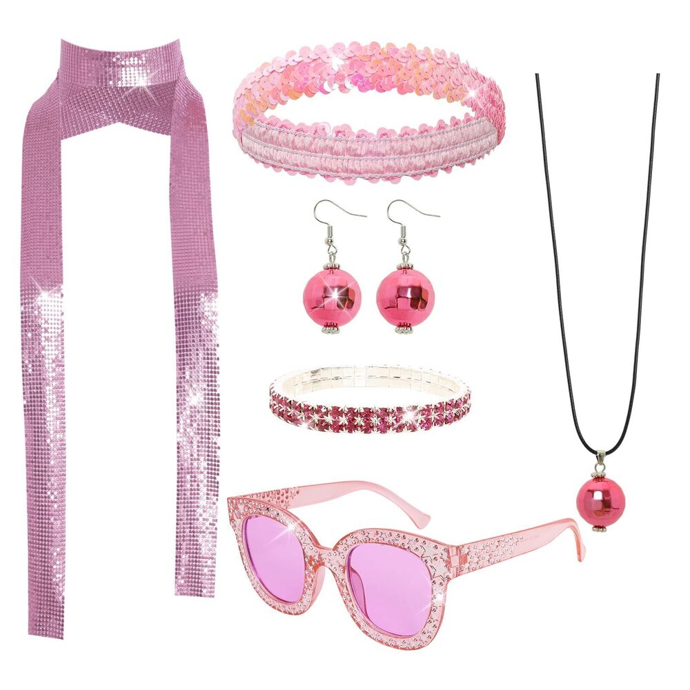 7862 6 Pcs 70s Disco Accessoriess Disco Costume Disco Sequin